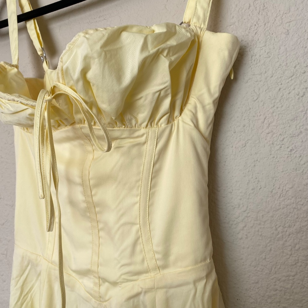 HOUSE OF CB 'Carmen' Buttercup Bustier Sundress yellow NWOT size XS - Picture 8 of 15